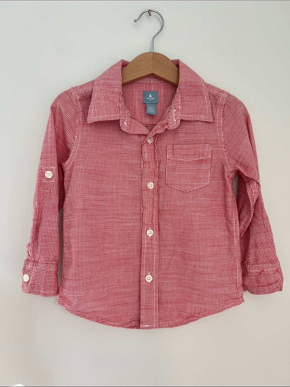Baby GAP | Red Check Button-Down Shirt for Kids #243747-00 Size 3 Years
